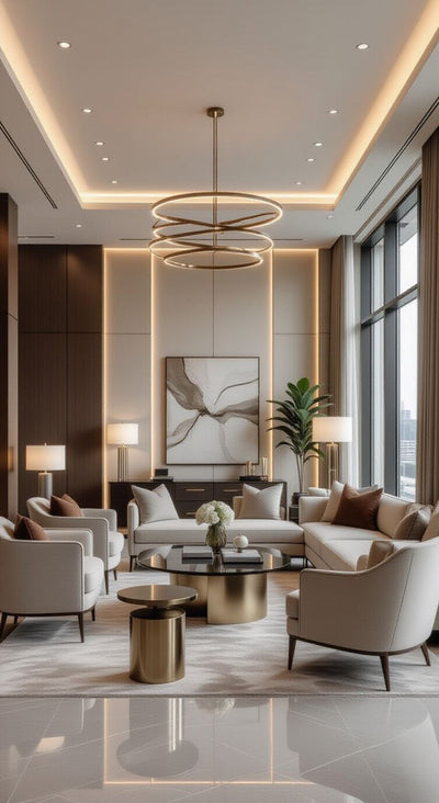 
Muebles, luz y decoración