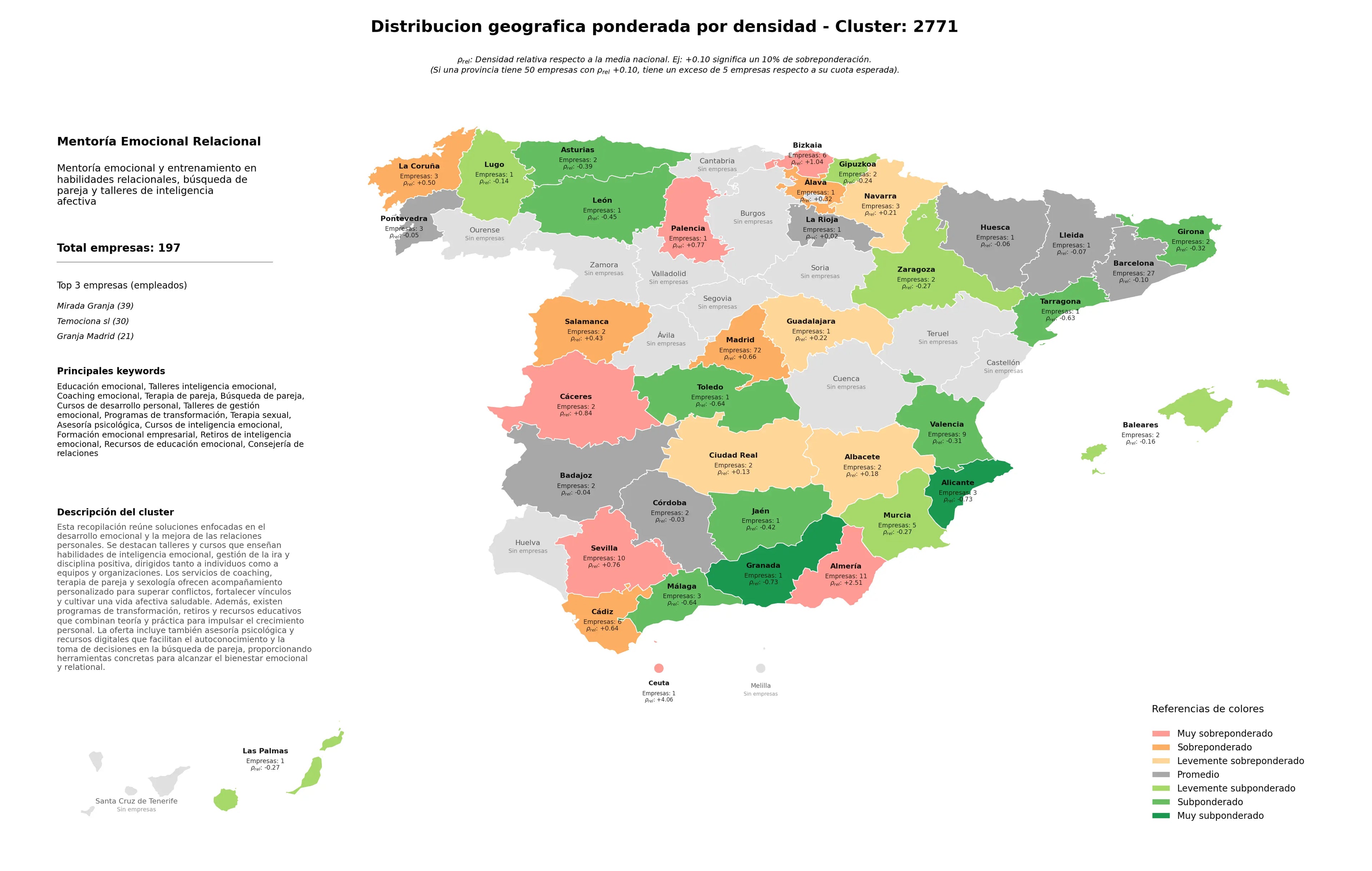 distribución geográfica coaching emocional, formación emocional empresarial, asesoría psicológica