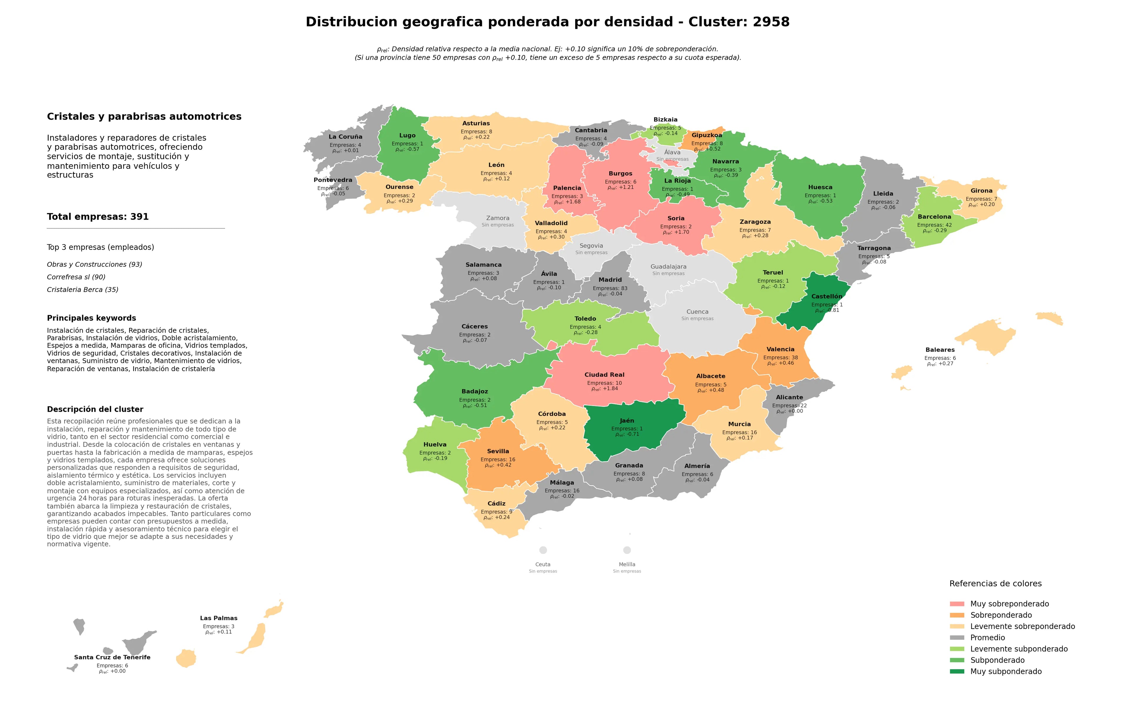 provincias con mayor oportunidad instalación de cristales, mantenimiento de vidrios, suministro de vidrio