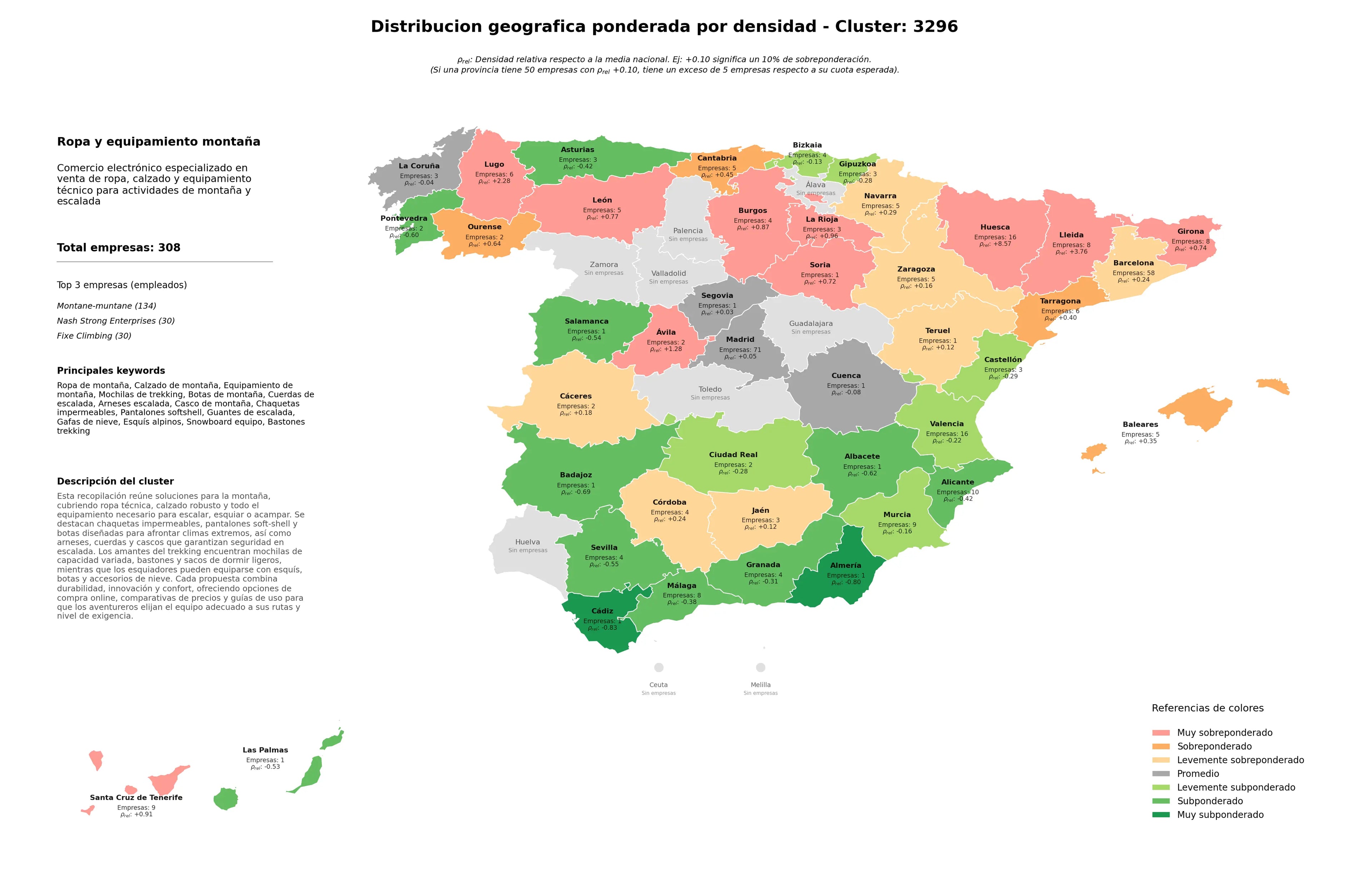 distribución geográfica ropa de montaña, guantes de escalada, cuerdas de escalada