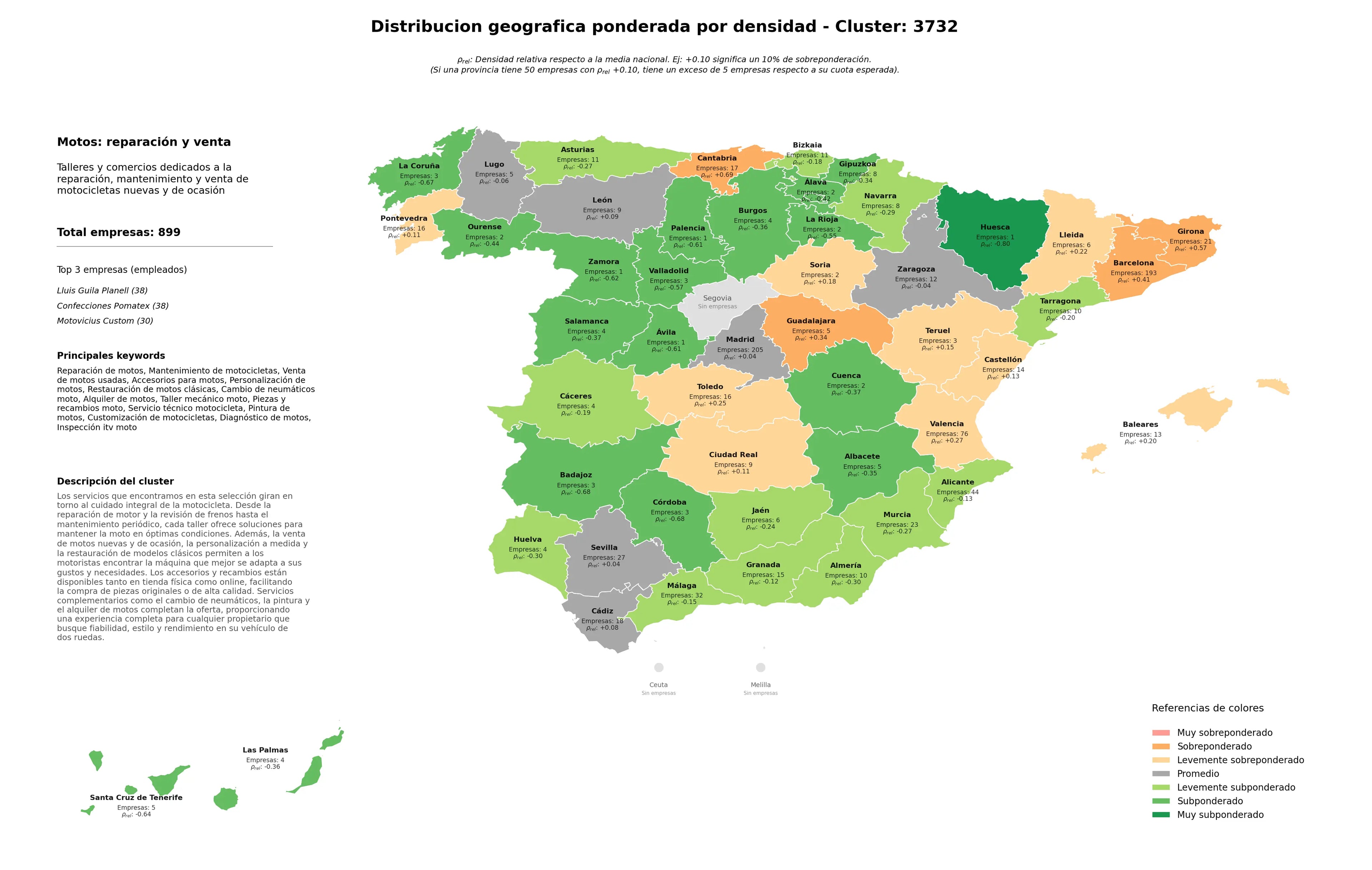 distribución geográfica mantenimiento de motocicletas, pintura de motos, taller mecánico moto