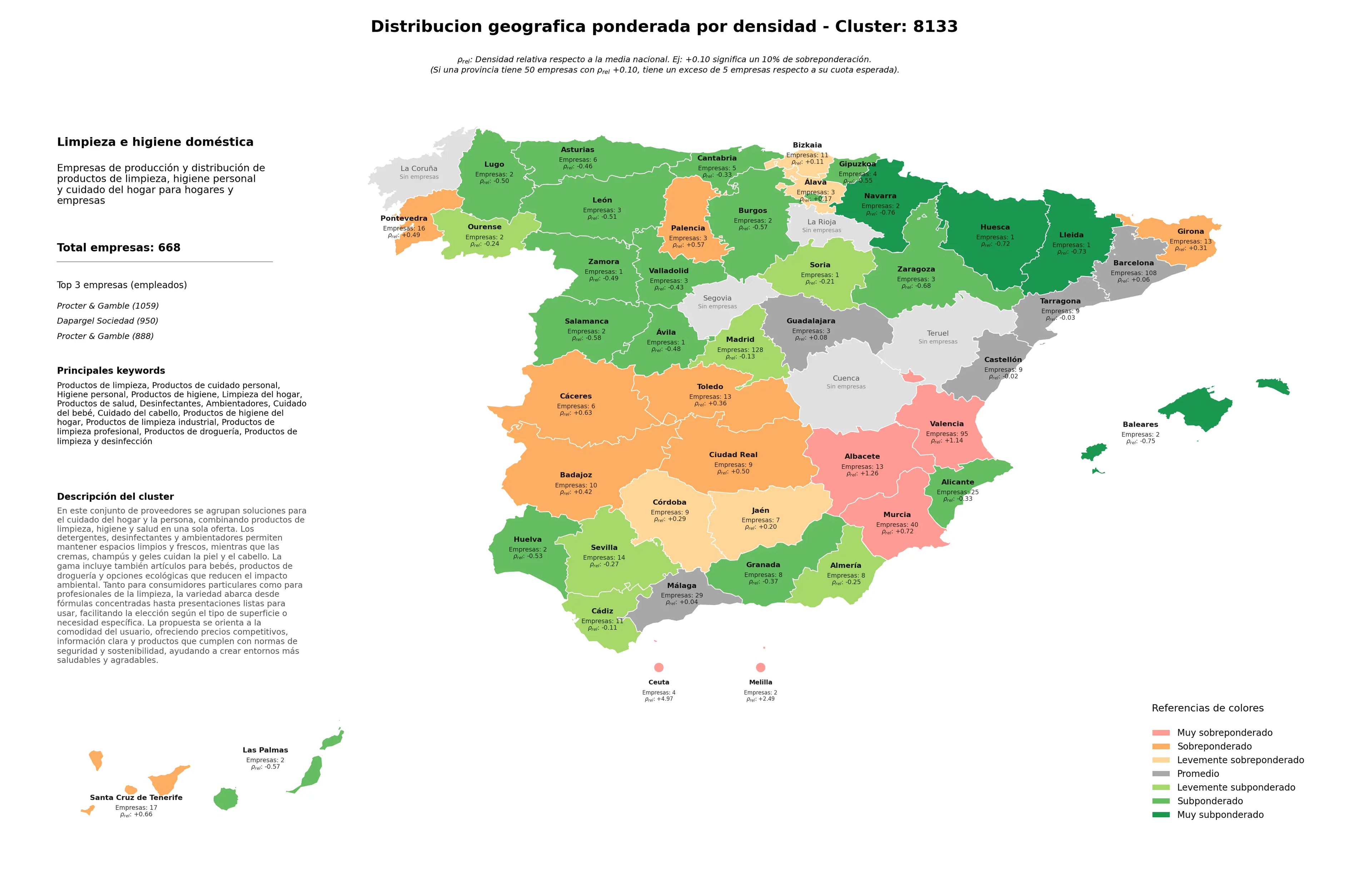 competencia por region productos de limpieza, productos de limpieza industrial, cuidado del cabello
