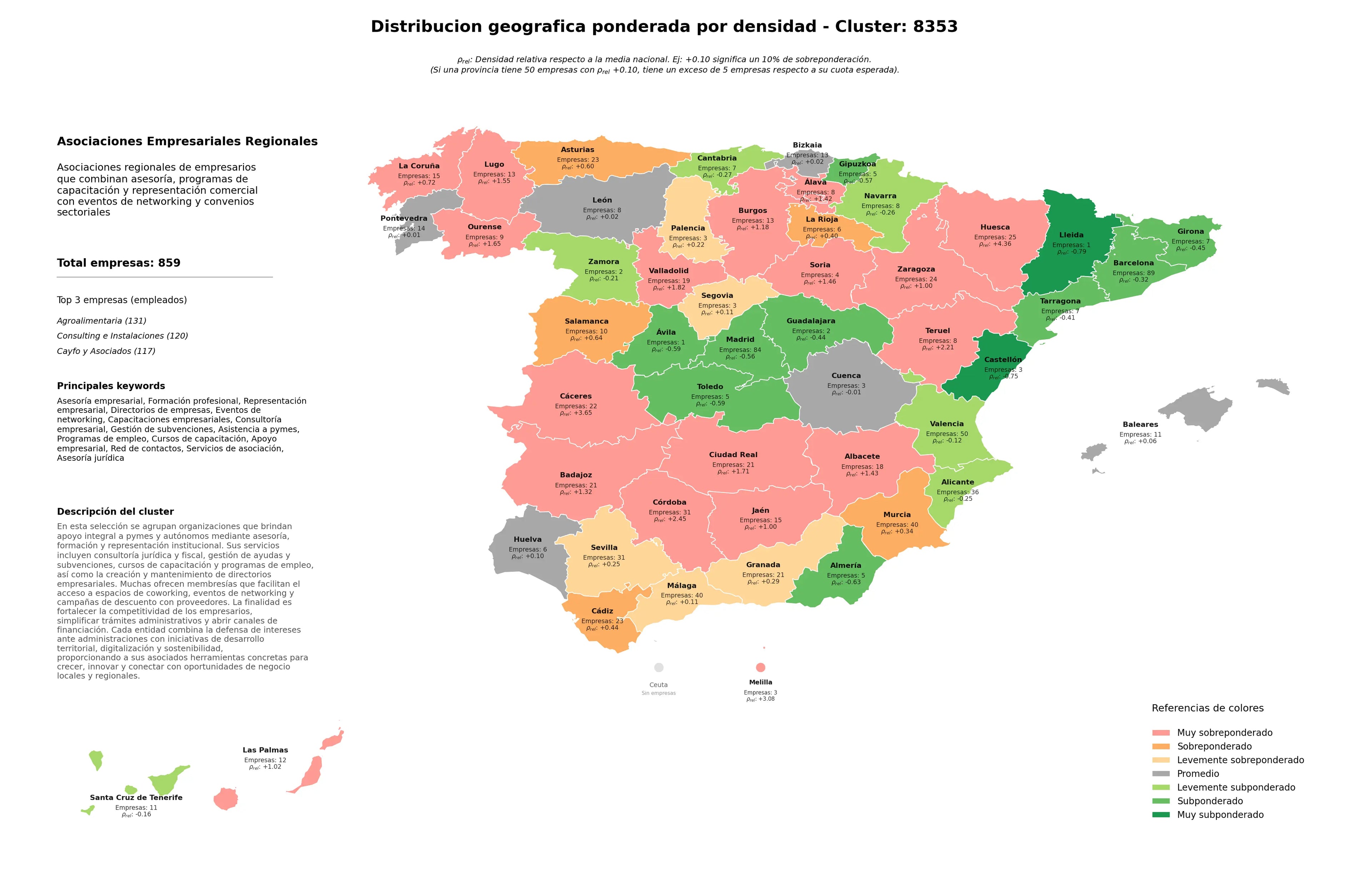 cobertura por regiones representación empresarial, servicios de asociación, red de contactos