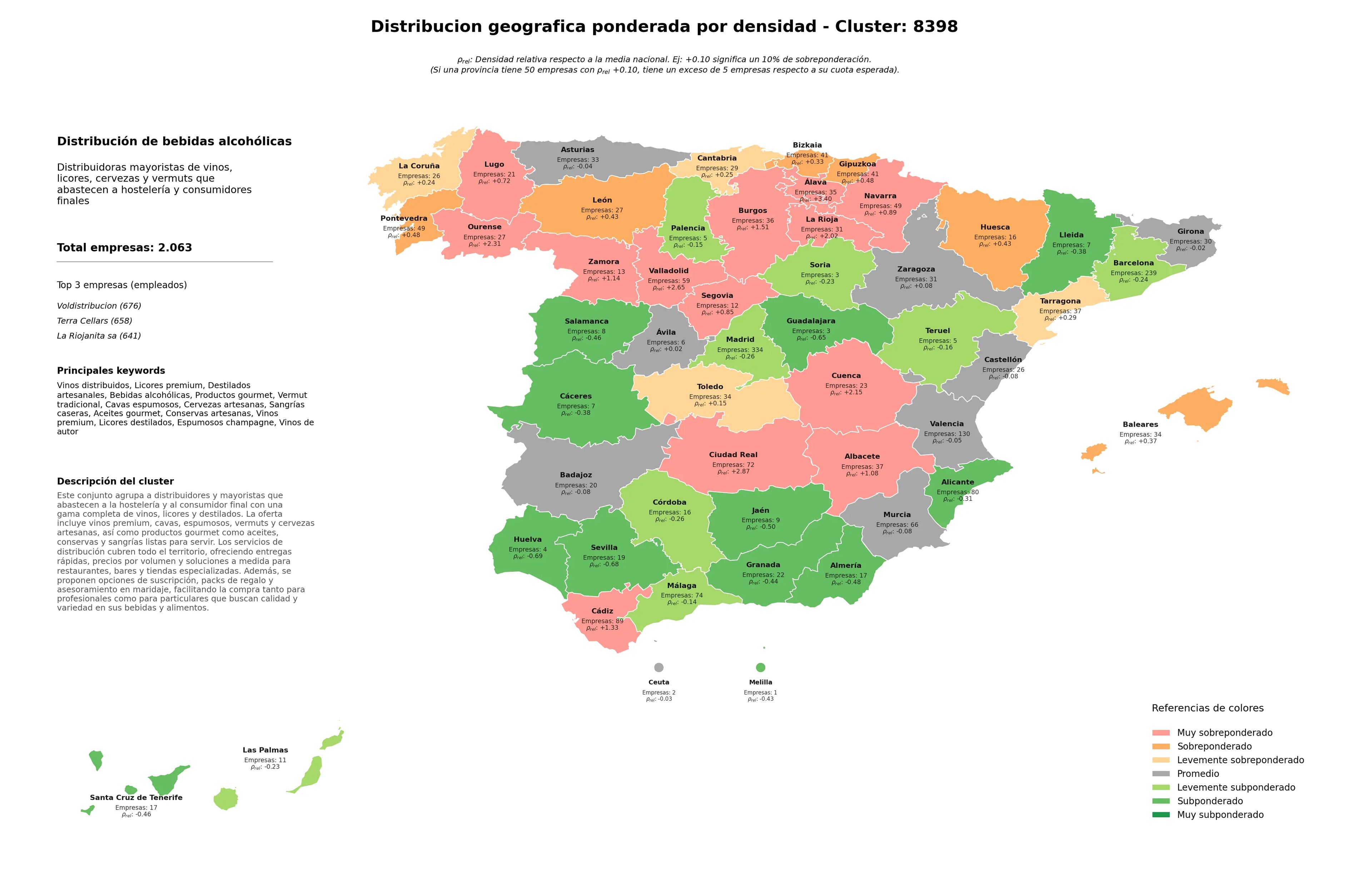 distribución geográfica vinos distribuidos, cervezas artesanas, vinos premium