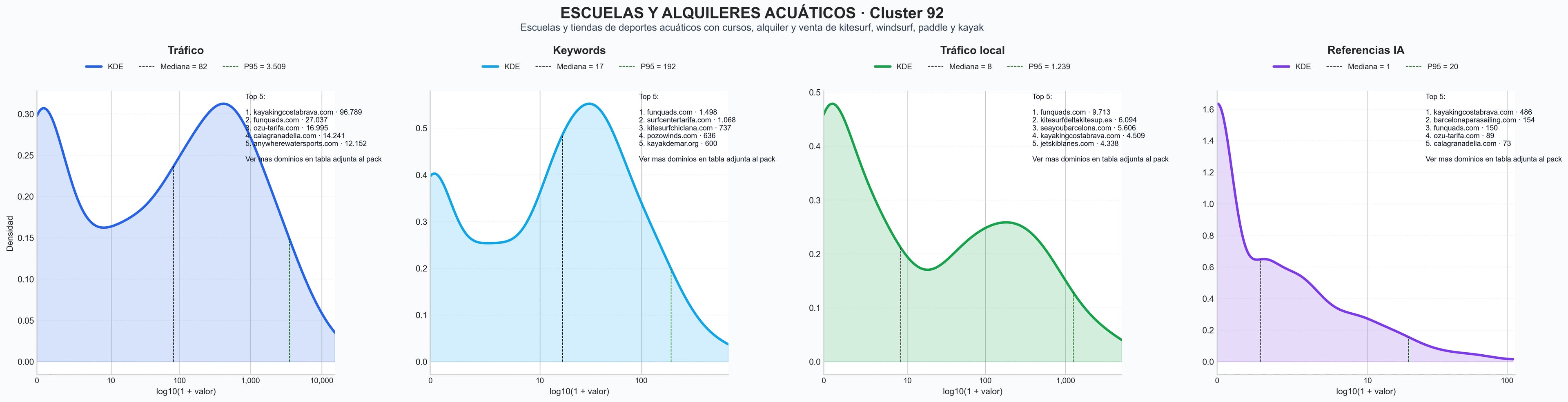 distribucion de competencia en rubro actividades náuticas, kayak de travesía, cursos de paddle surf