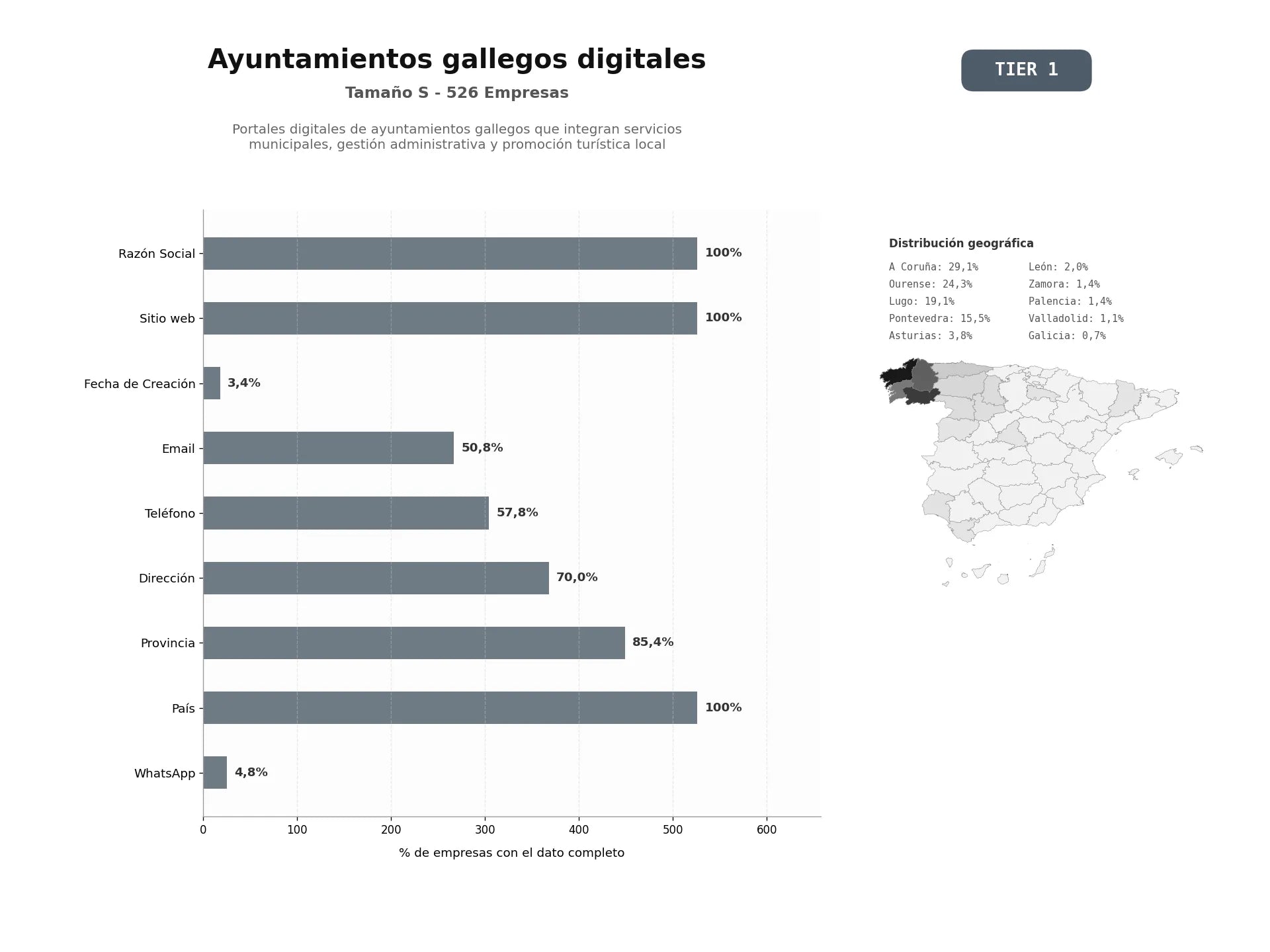 bases de datos del sector Portales digitales de ayuntamientos gallegos que integran servicios municipales, gestión administrativa y promoción turística local