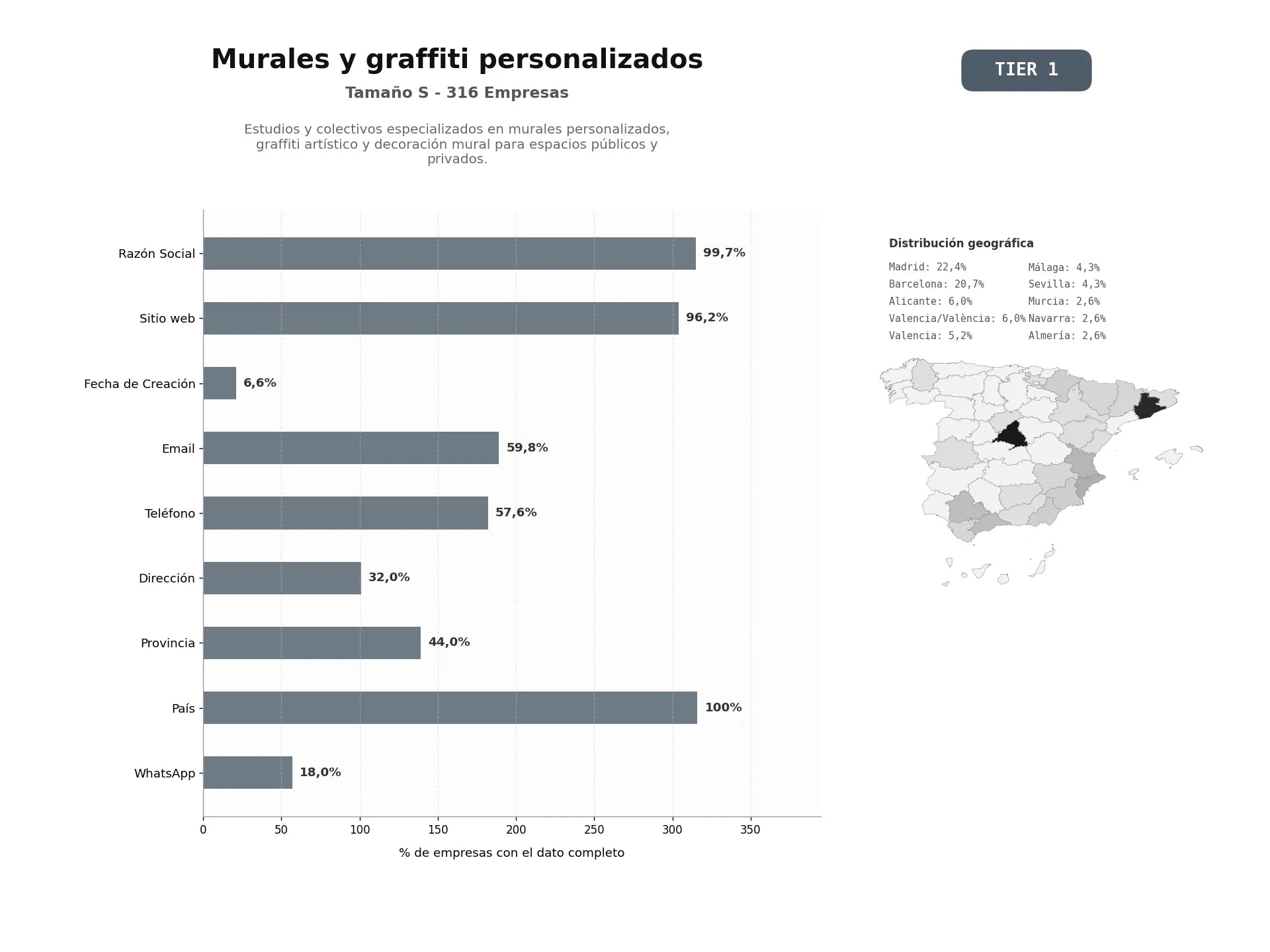 bases de datos del sector Estudios y colectivos especializados en murales personalizados, graffiti artístico y decoración mural para espacios públicos y privados.