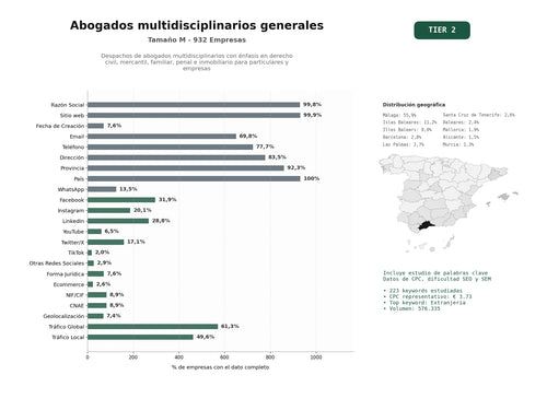 estudios de palabras clave, trafico web y datos de redes cosiales de Despachos de abogados multidisciplinarios con énfasis en derecho civil, mercantil, familiar, penal e inmobiliario para particulares y empresas