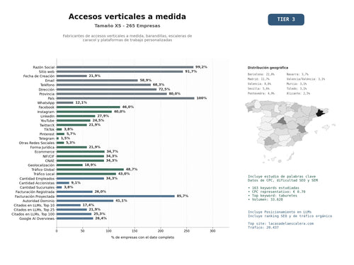 estudios de mercado y posicionamiento en chats de inteligencia artificial de Fabricantes de accesos verticales a medida, barandillas, escaleras de caracol y plataformas de trabajo personalizadas