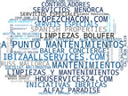 nube de conceptos gestión de propiedades, emergencia 24h, mantenimiento de villas