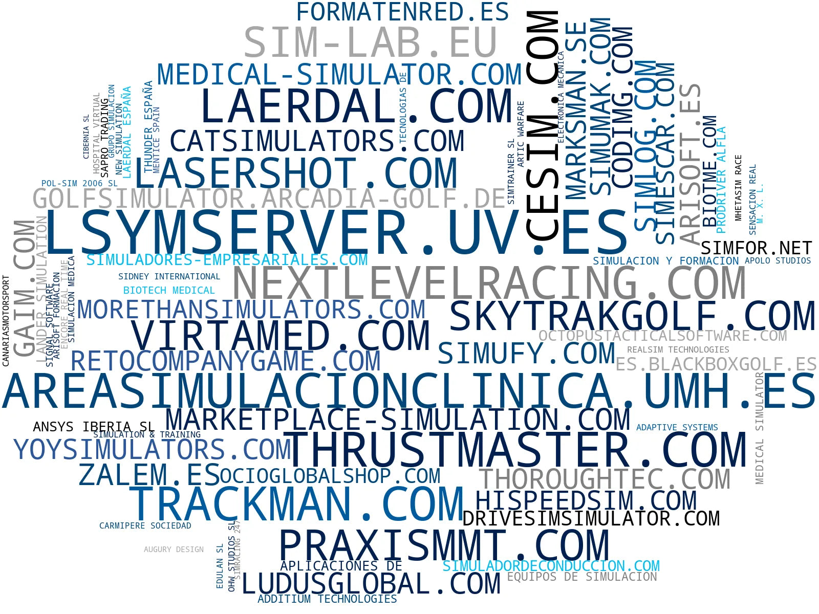top empresas del rubro simuladores de vuelo, simuladores de golf, sistemas de realidad aumentada