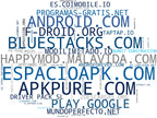 wordcloud de mercado juegos android, apps de mensajería, apps de mapas