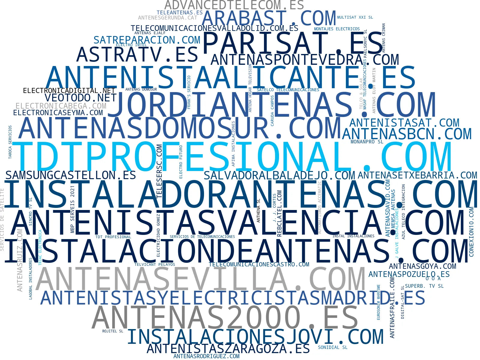 top competidores del nicho instalación antenas, servicio reparación TV, instalación videoportero