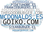 nube de conceptos hamburguesas gourmet, hamburguesas con queso, entrantes tapas