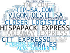 wordcloud de mercado envío de paquetes, servicio de mensajería, logística express