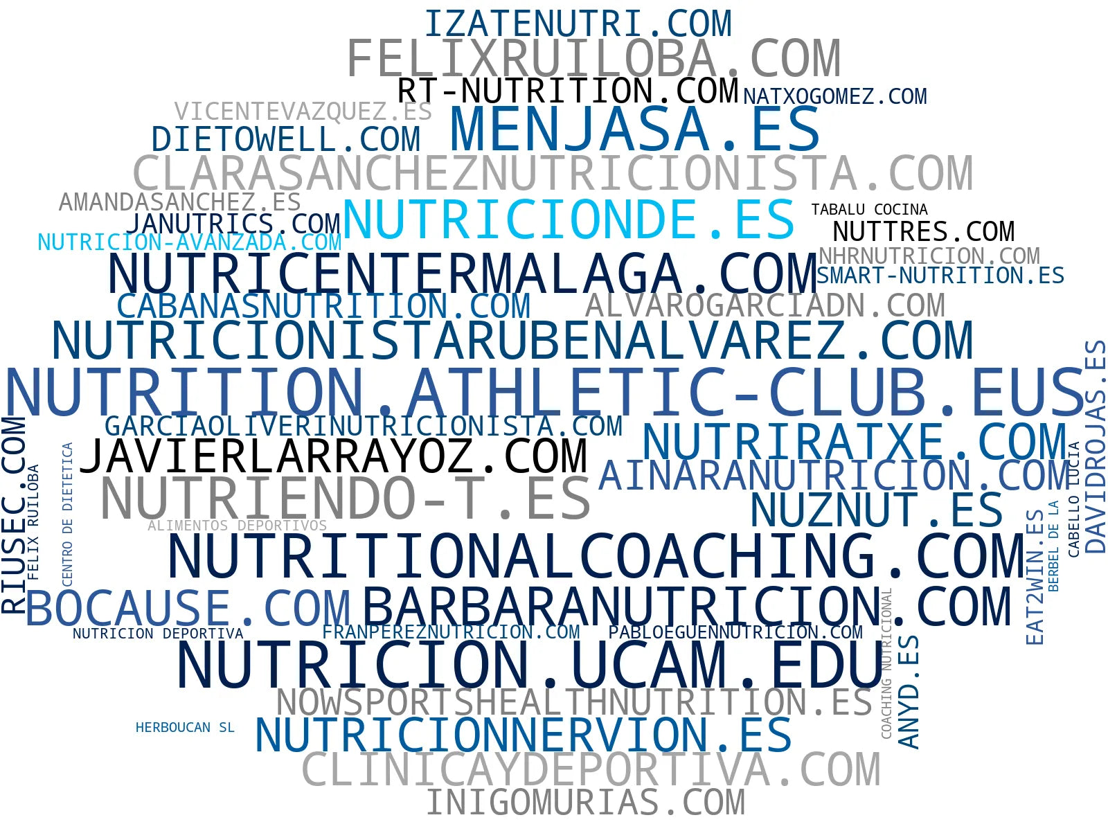 wordcloud de mercado nutrición clínica, análisis composición corporal, programas de nutrición