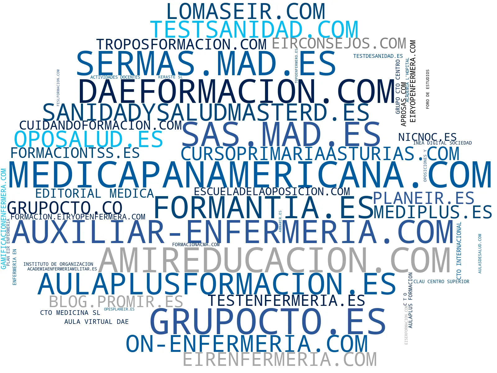 nube de conceptos material de estudio, curso OPE, curso de enfermería