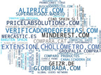 wordcloud de mercado comparador de precios, directorio de comercios, comparación de precios