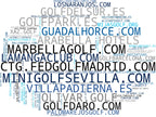 wordcloud de mercado campo de golf, academia de golf, mini golf