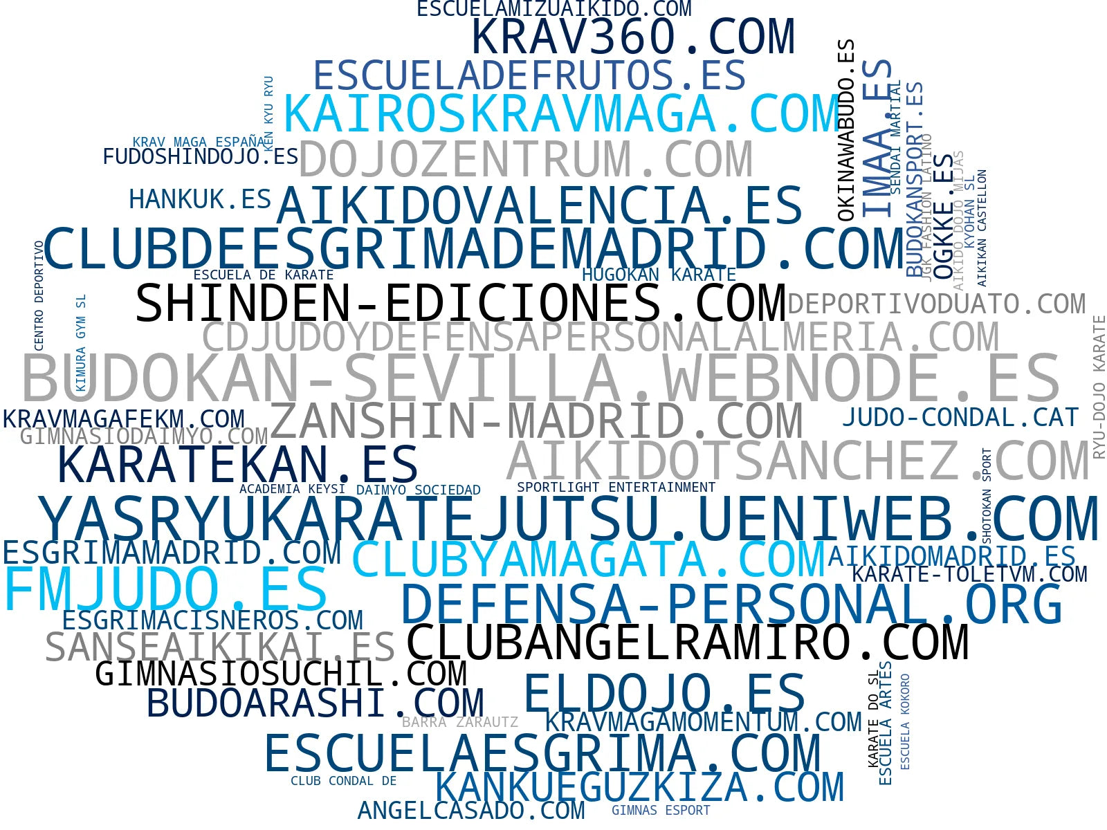 wordcloud de mercado clases de artes marciales, judo, taekwondo