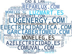 nube de conceptos instalaciones eléctricas, automatización hogar, energía solar