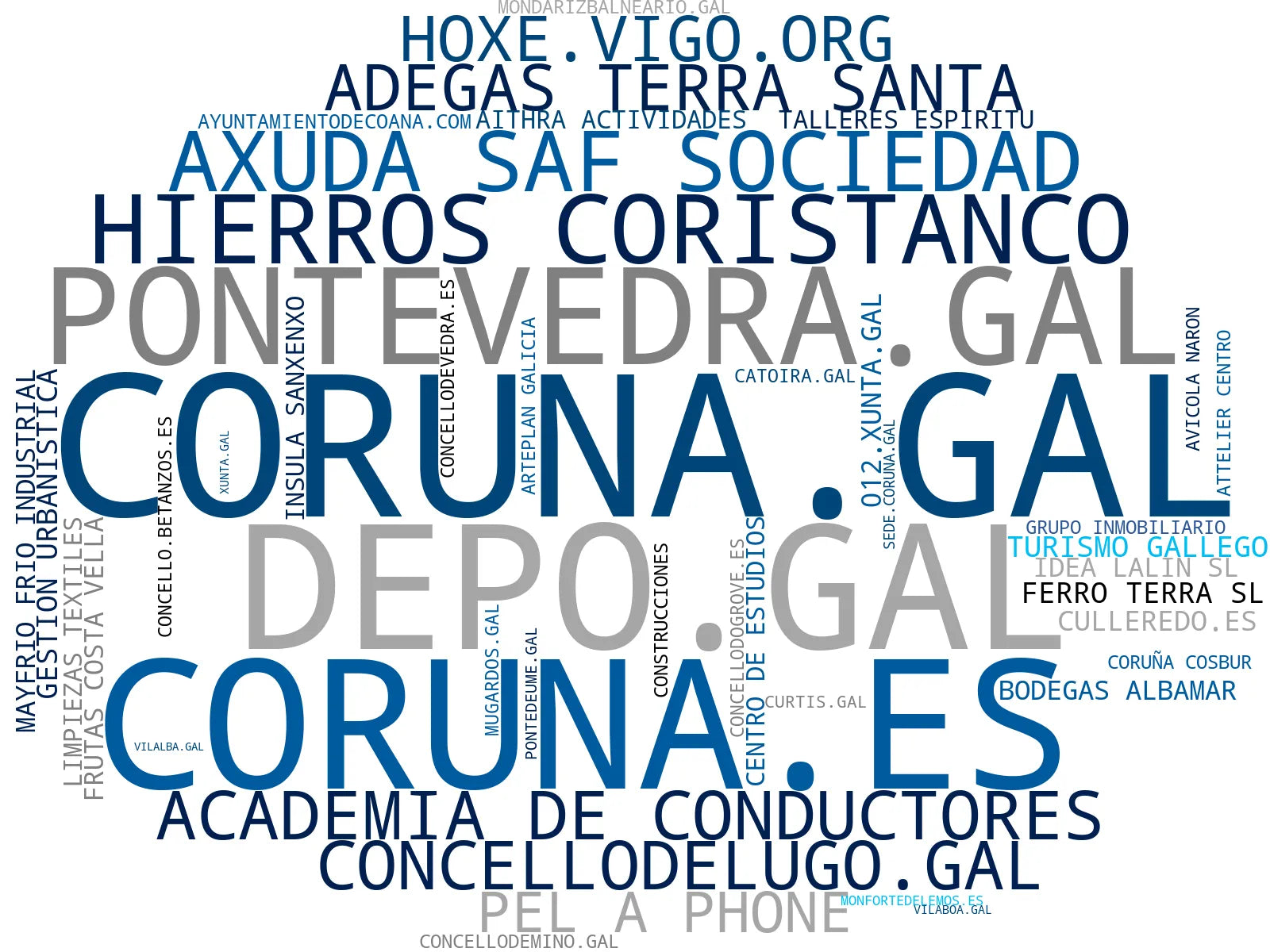 mapa de términos turismo rural, servicios de empleo, información turística