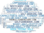 mapa de términos reservas tee time, planificación yardas golf, tarjetas puntuación digital