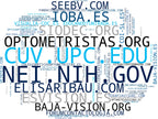 nube de conceptos optometría, entrenamiento visual, lentes de contacto