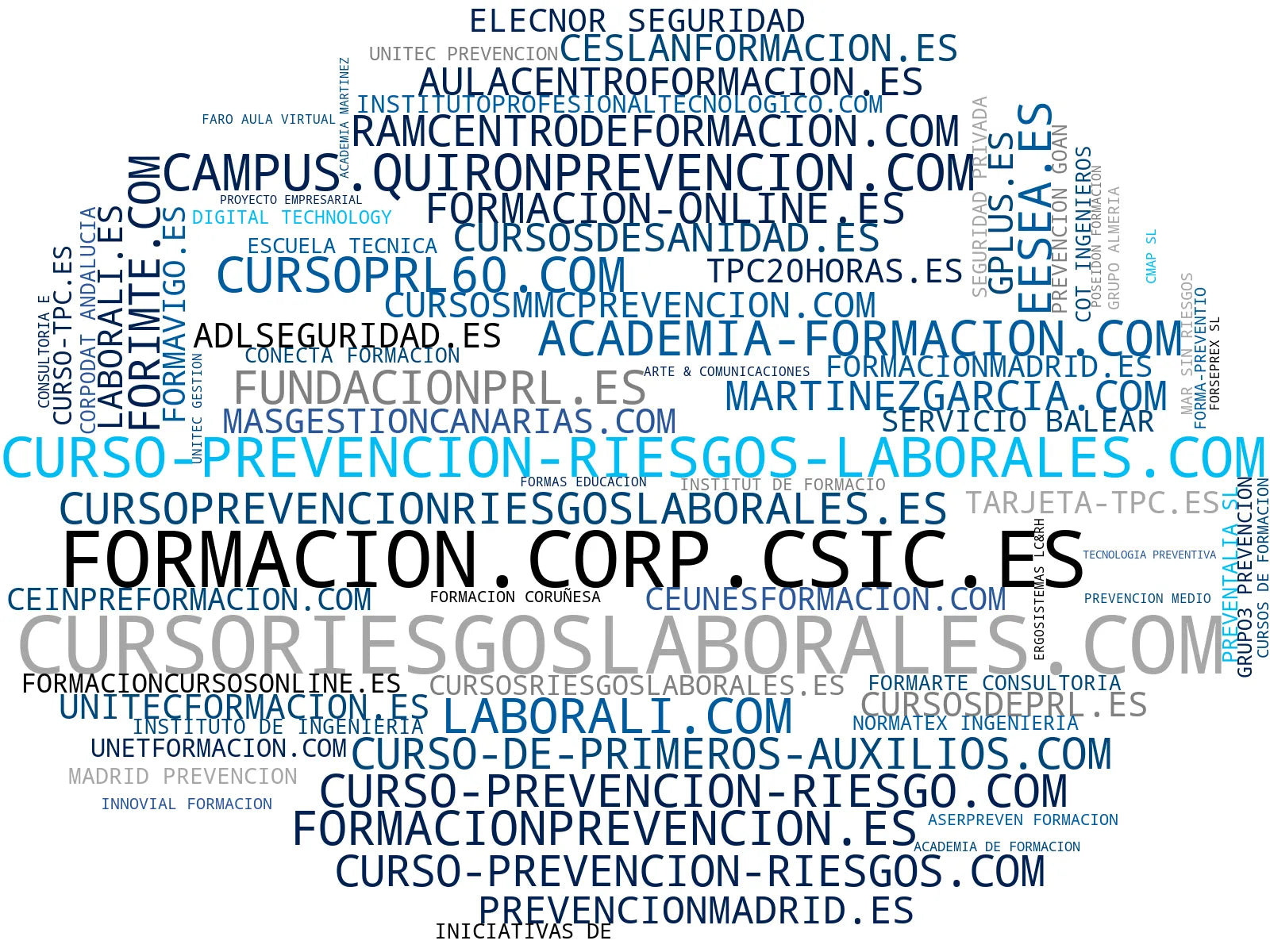top competidores del nicho capacitación prevención laboral, formación a medida, cursos maquinaria industrial