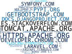 nube de conceptos servidor web, framework Symfony, servidor aplicaciones GlassFish