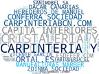 nube de conceptos carpintería de madera, carpintería industrial, carpintería metálica