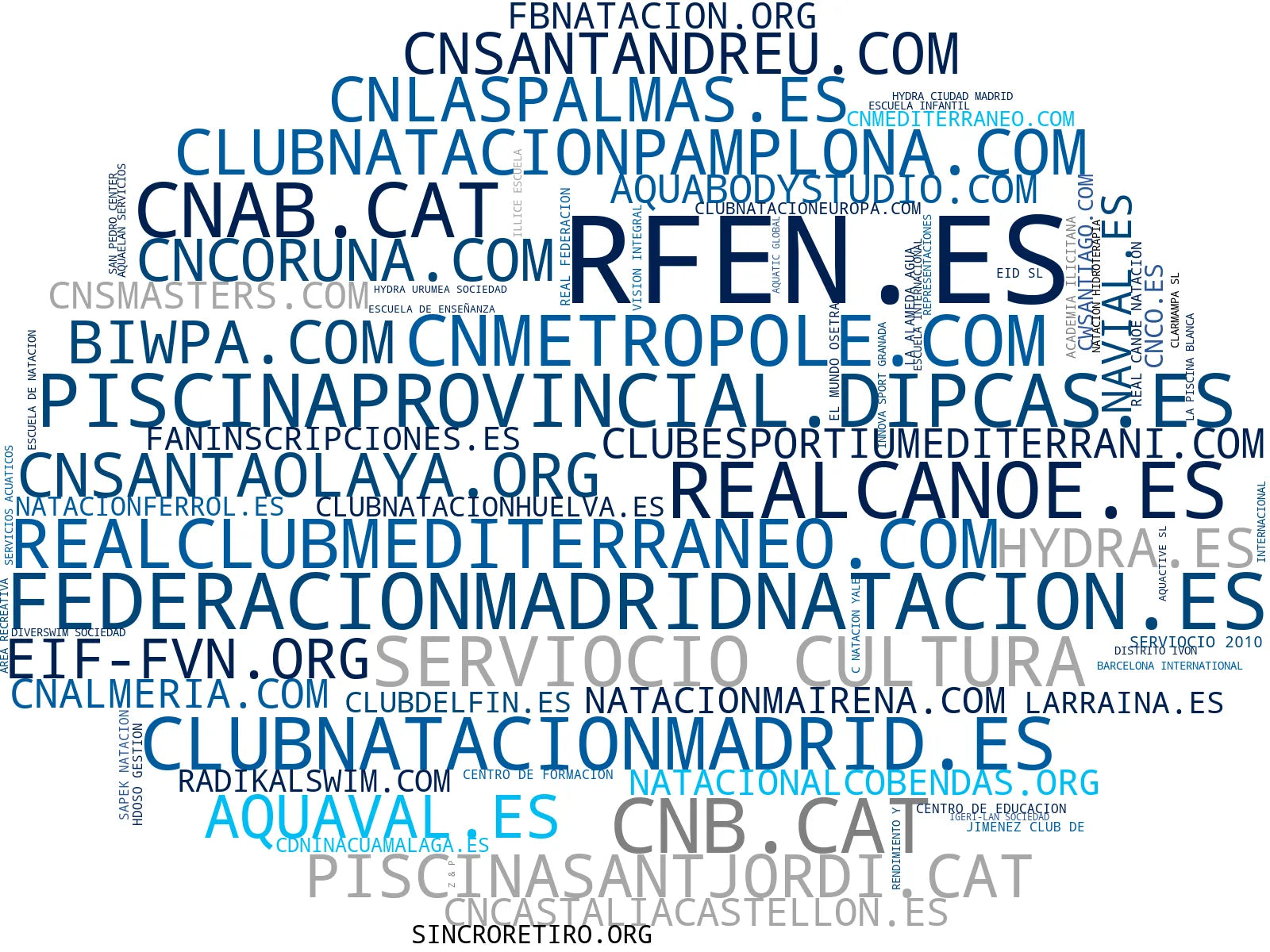 wordcloud de mercado clases natación, entrenamiento natación, competición natación