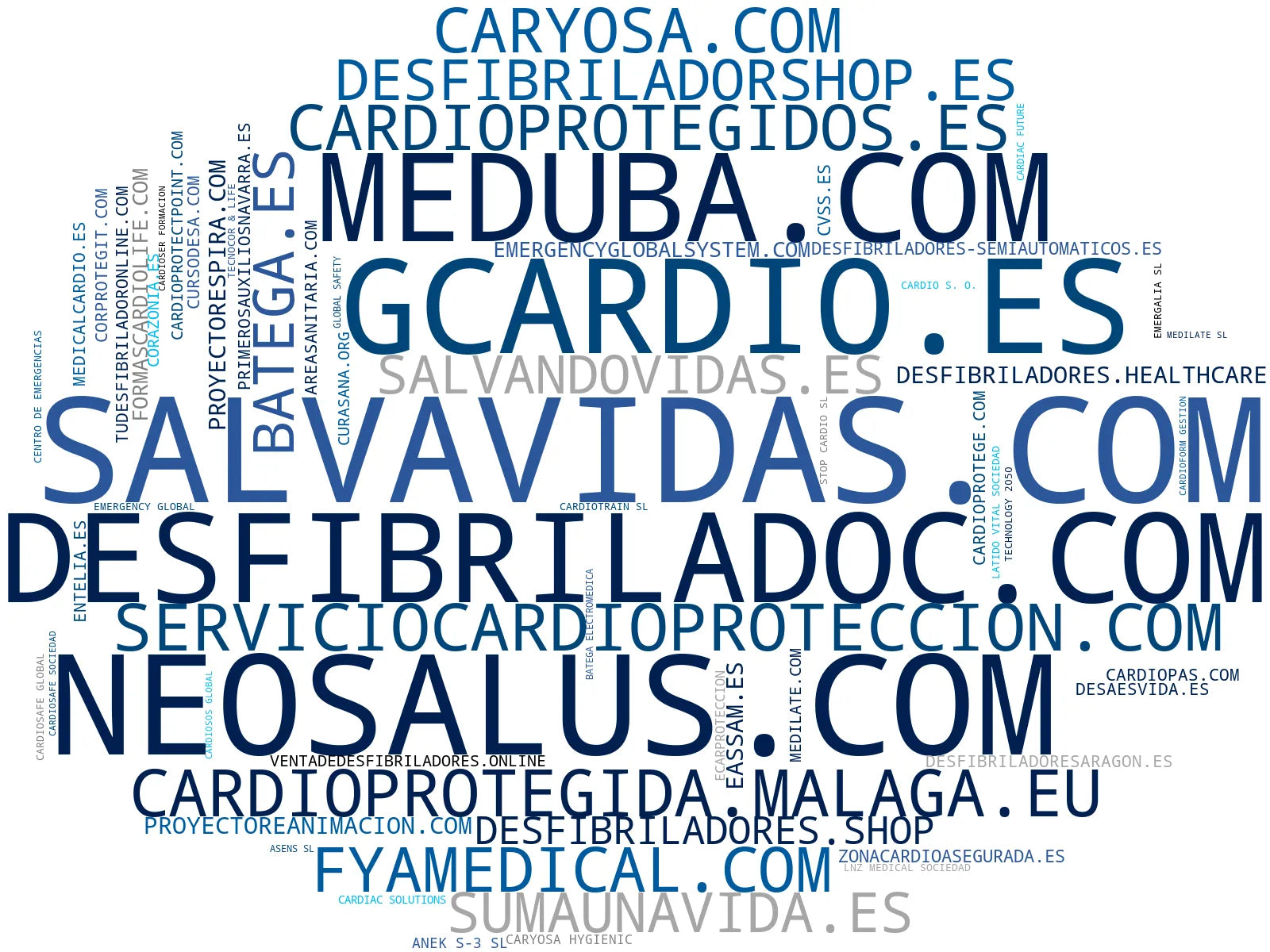 nube de conceptos mantenimiento desfibriladores, cardioprotección empresarial, espacios cardioprotegidos