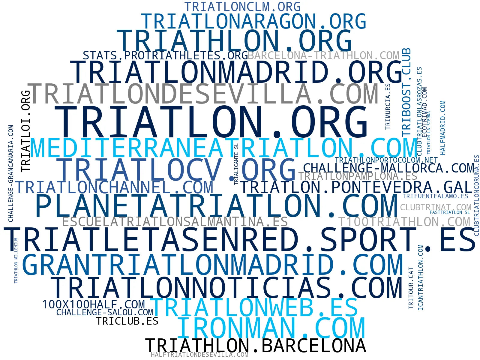 wordcloud de mercado entrenamiento triatlón, licencia deportiva, acuatlón