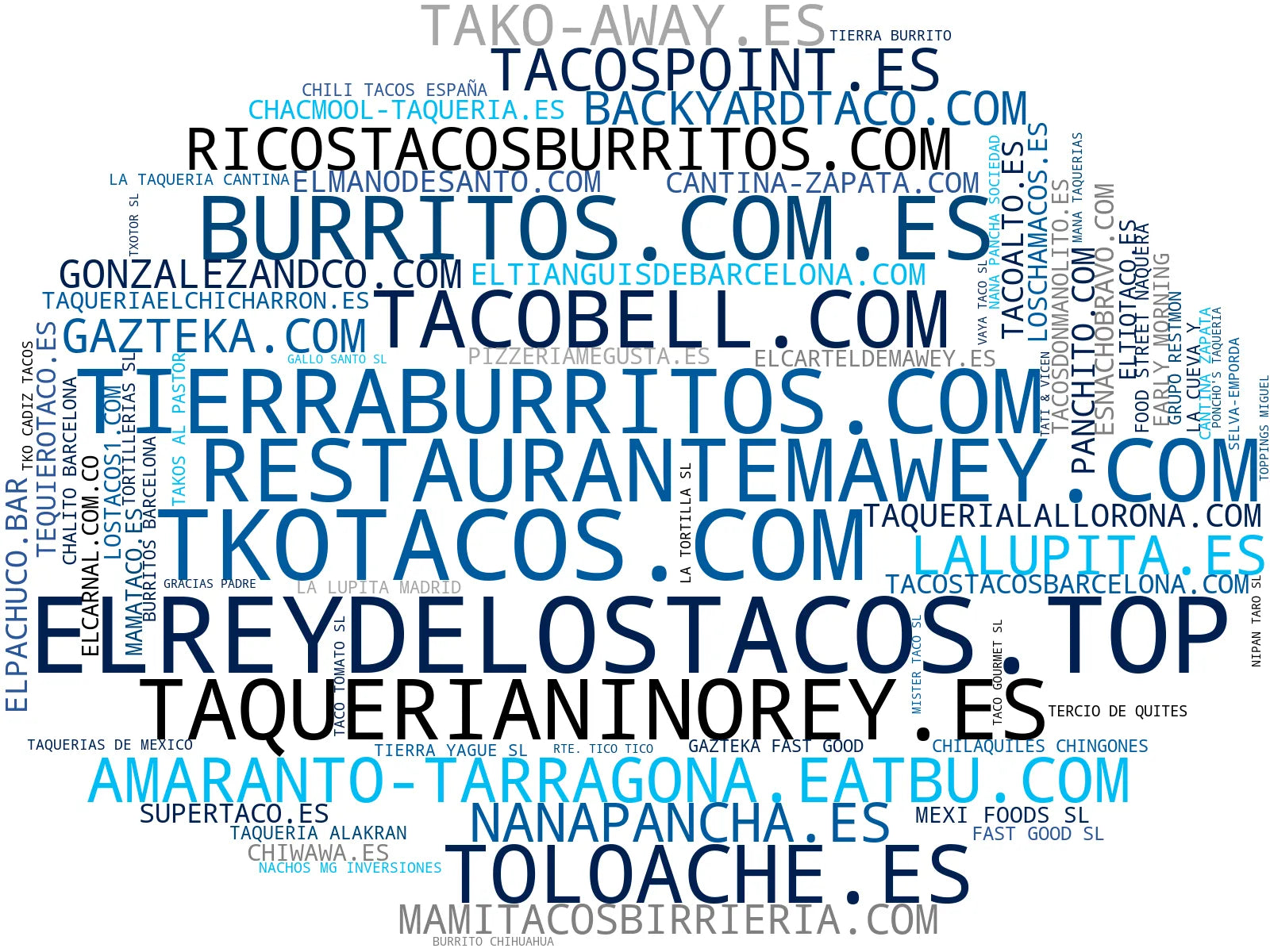nube de conceptos comida mexicana, fajitas, enchiladas