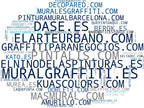 wordcloud de mercado graffiti profesional, murales participativos, diseño gráfico mural