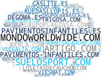 nube de conceptos losetas de caucho, pavimento continuo caucho, parques infantiles caucho