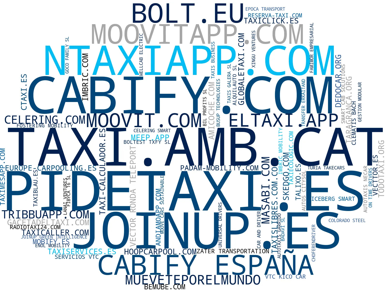 top competidores del nicho coche compartido, reserva de taxis, gestión de flotas taxi