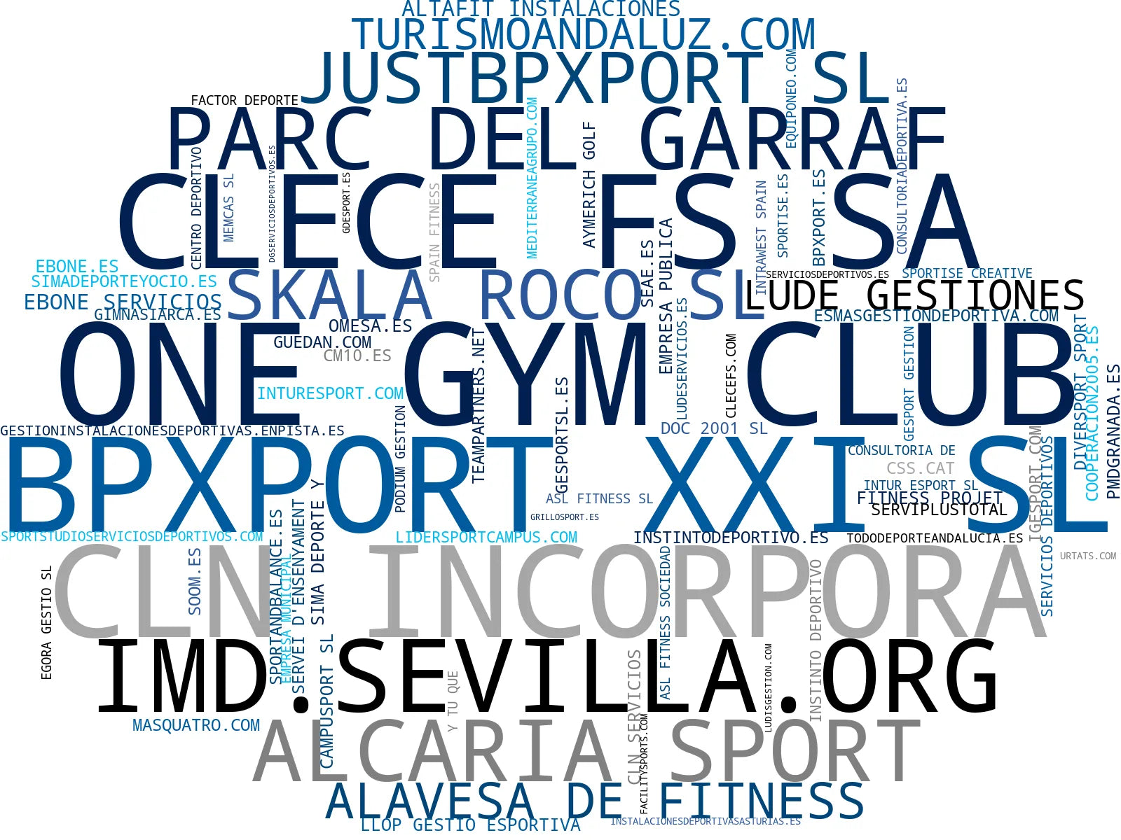 mapa de términos gestión instalaciones deportivas, eventos deportivos, servicios socorrismo