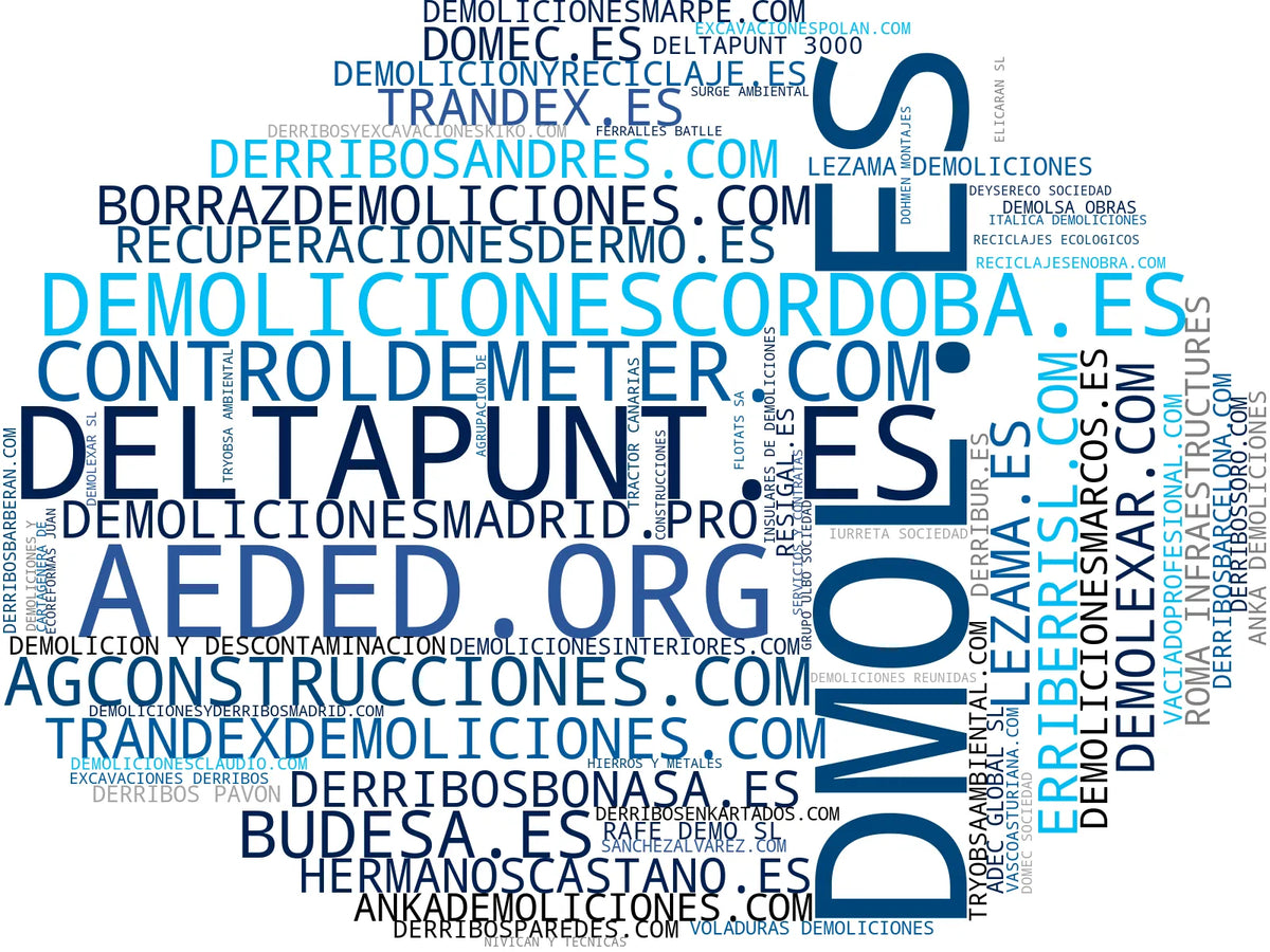 nube de conceptos gestión residuos, deconstrucción, remoción escombros
