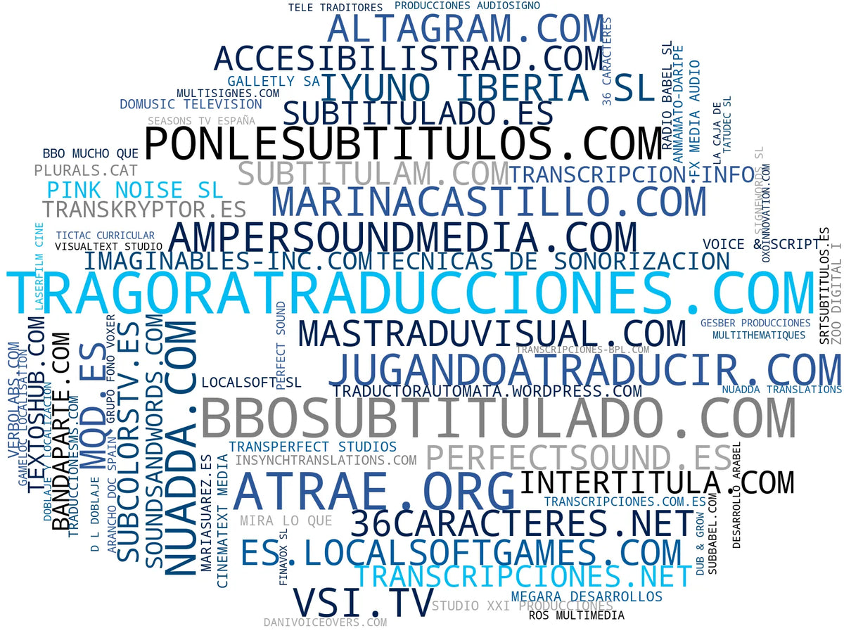 wordcloud de mercado localización de videojuegos, localización de software, subtitulación en directo