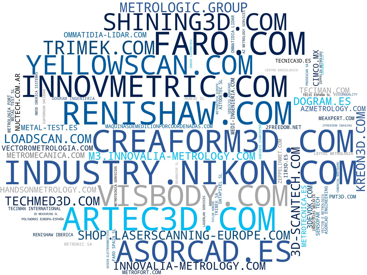 nube de conceptos metrología 3D, escáner corporal, cmm portátil