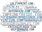wordcloud de mercado lámparas personalizadas, llaveros 3D, piezas a medida