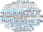 nube de conceptos pasteles artesanales, alfajores de dulce de leche, chocolates artesanales