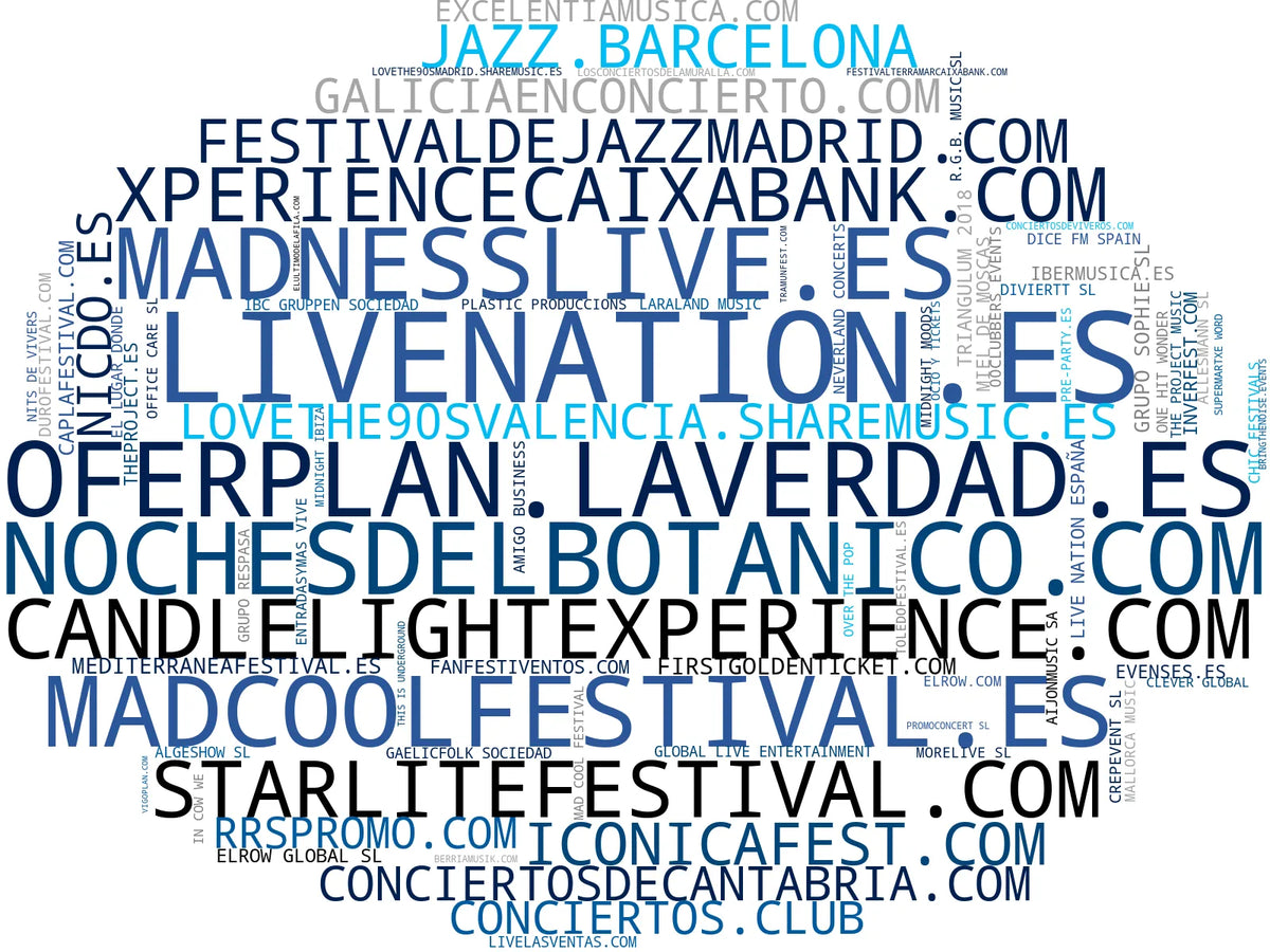 empresas españolas del sector entradas conciertos, festival de música, lista de eventos