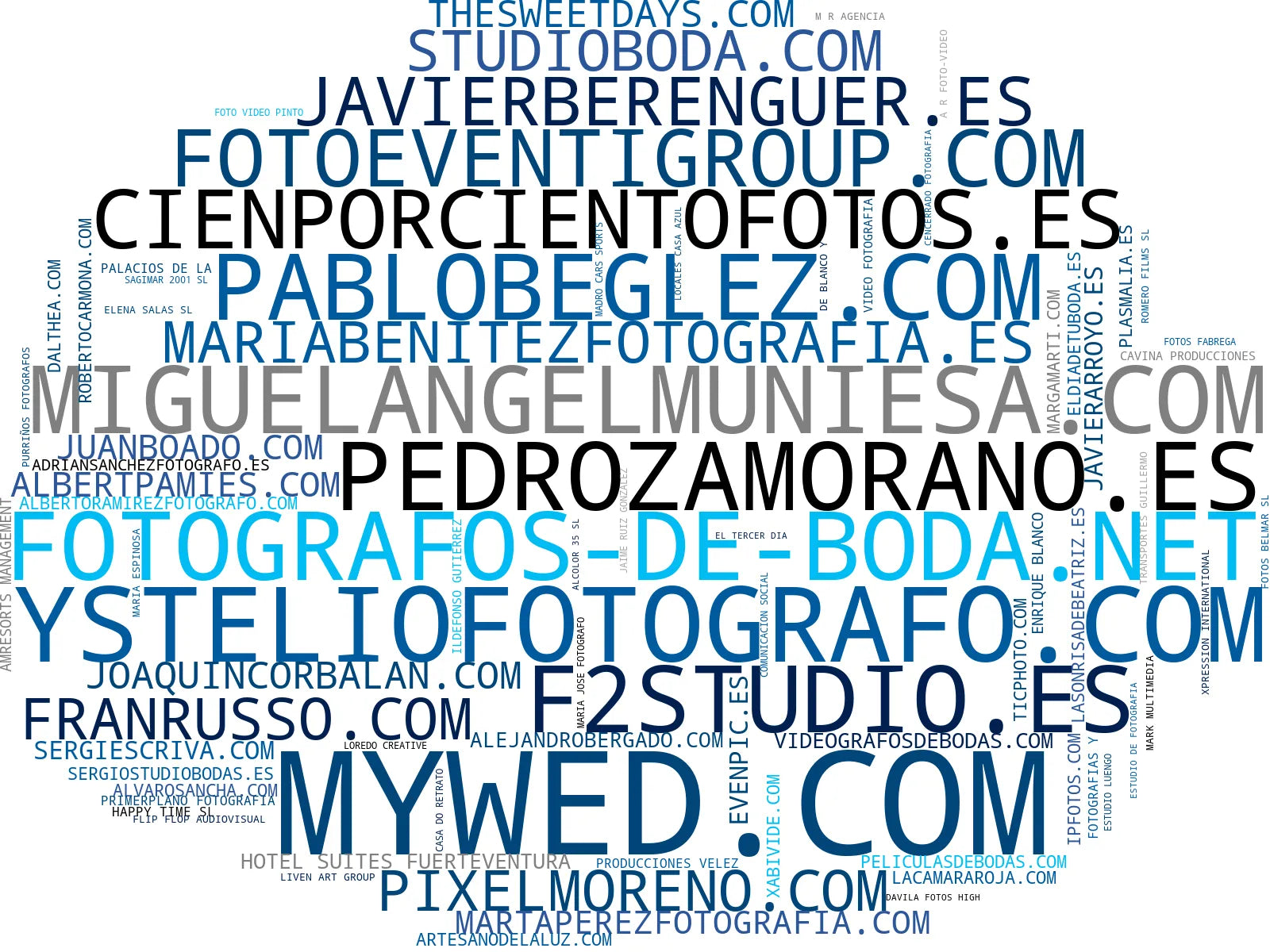 empresas mas grandes del nicho video de boda, fotografía editorial, sesiones de pareja