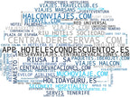 nube de conceptos vuelos, ofertas hoteles, seguros de viaje
