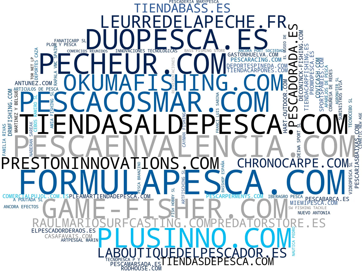 mapa de términos cañas de pesca, accesorios de pesca, carretes de mosca