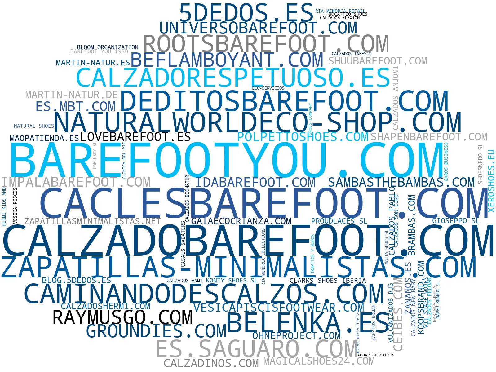 nube de conceptos zapatillas barefoot, zapatos veganos, calcetines minimalistas