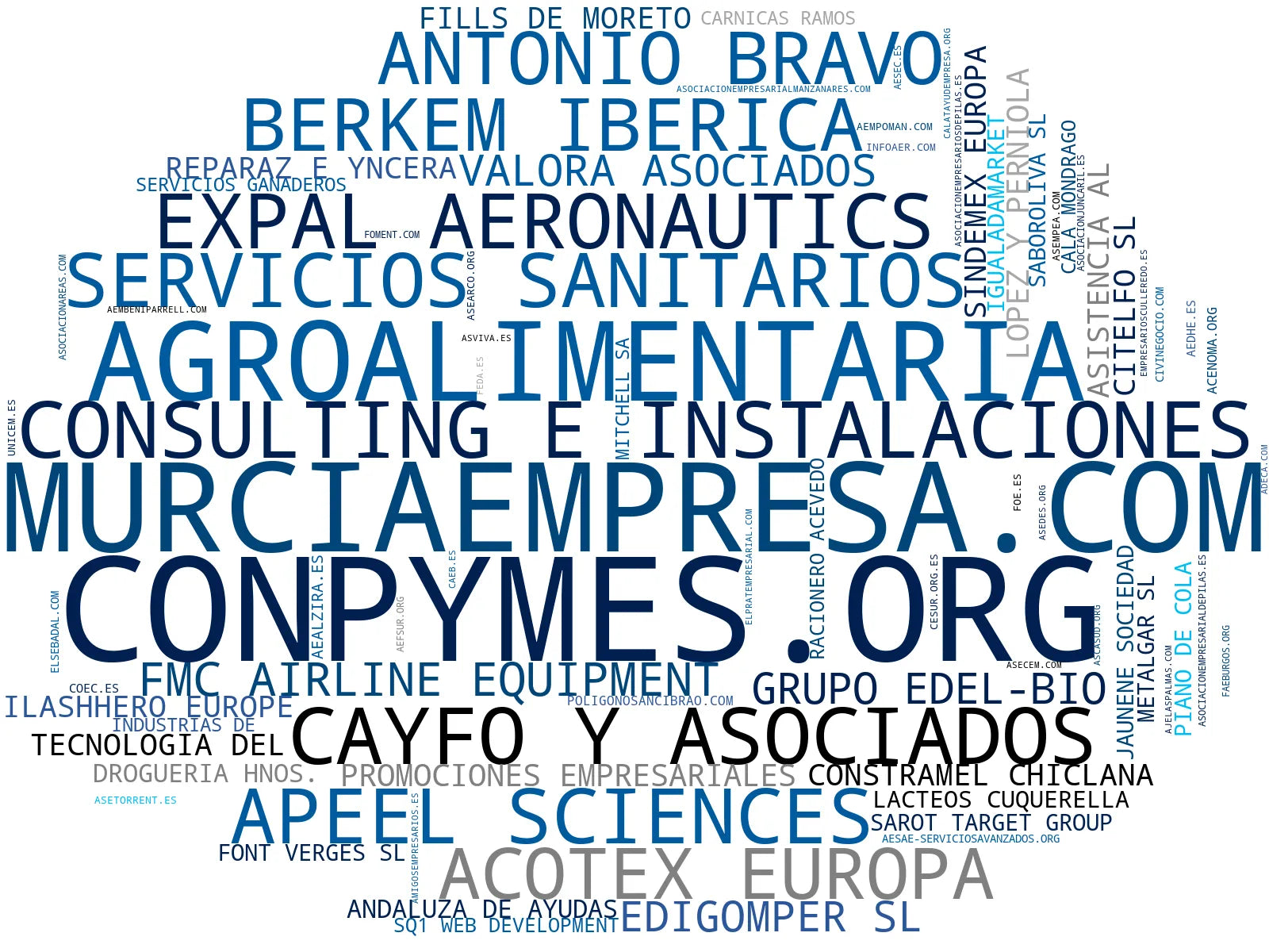 nube de conceptos formación profesional, consultoría empresarial, asistencia a pymes